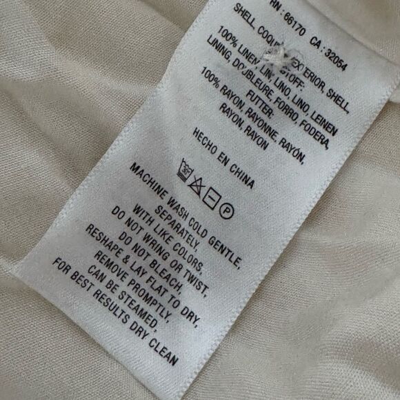 Anthropologie First Monday Linen Off-The-Shoulder Dress | Yellow & White Stripes - Picture 3 of 3